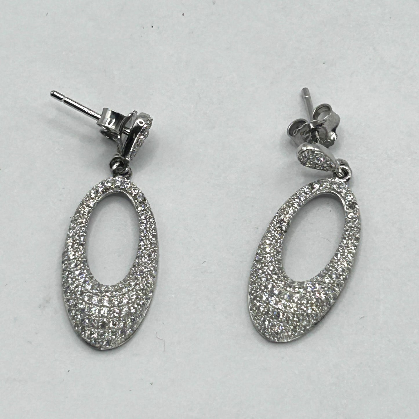 Set of 925 Sterling CZ Silver Earrings and 20" Necklace