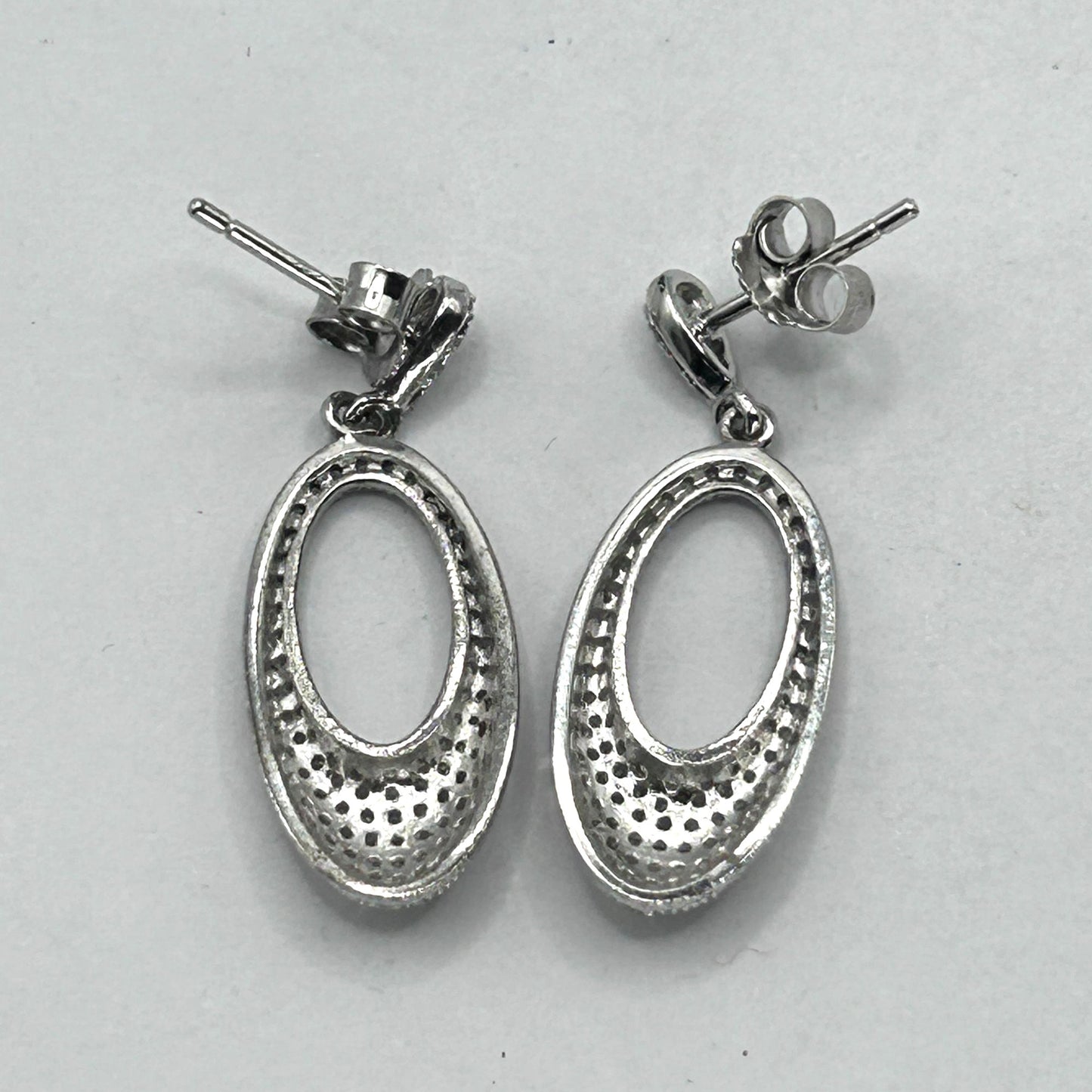 Set of 925 Sterling CZ Silver Earrings and 20" Necklace