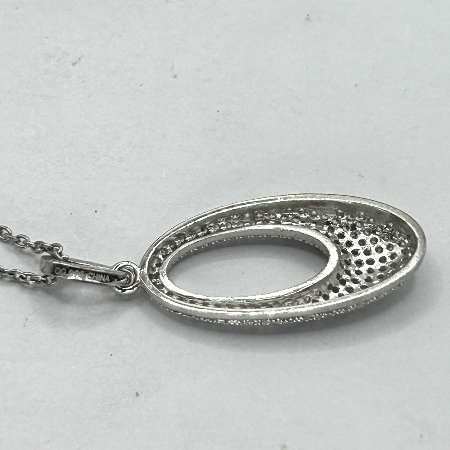Set of 925 Sterling CZ Silver Earrings and 20" Necklace