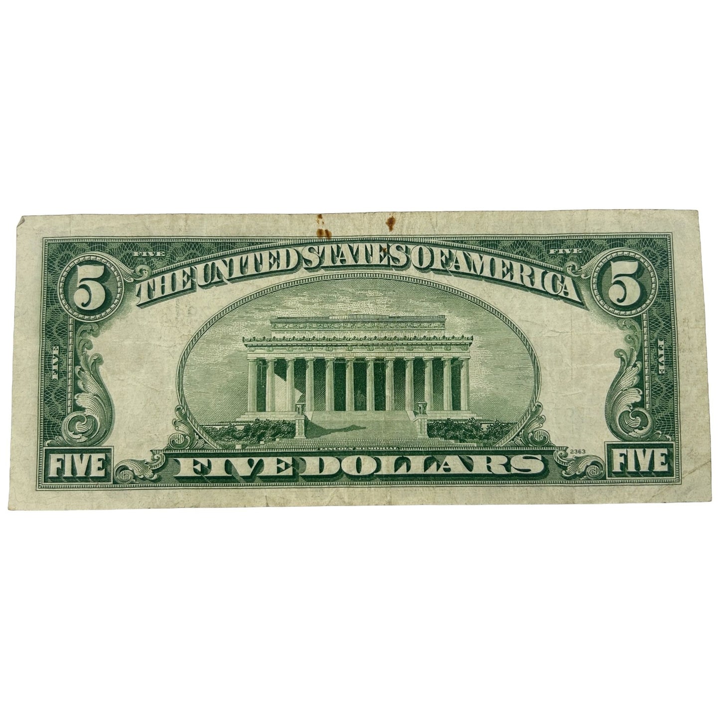 1953-A $5 Silver Certificate Circulated Banknote