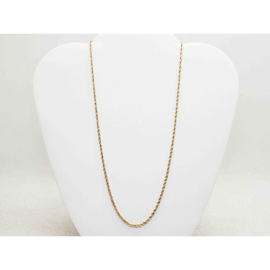 Michael Anthony Designer 2.3mm Wide Hollow Rope Chain Necklace 14k Gold 18" Long