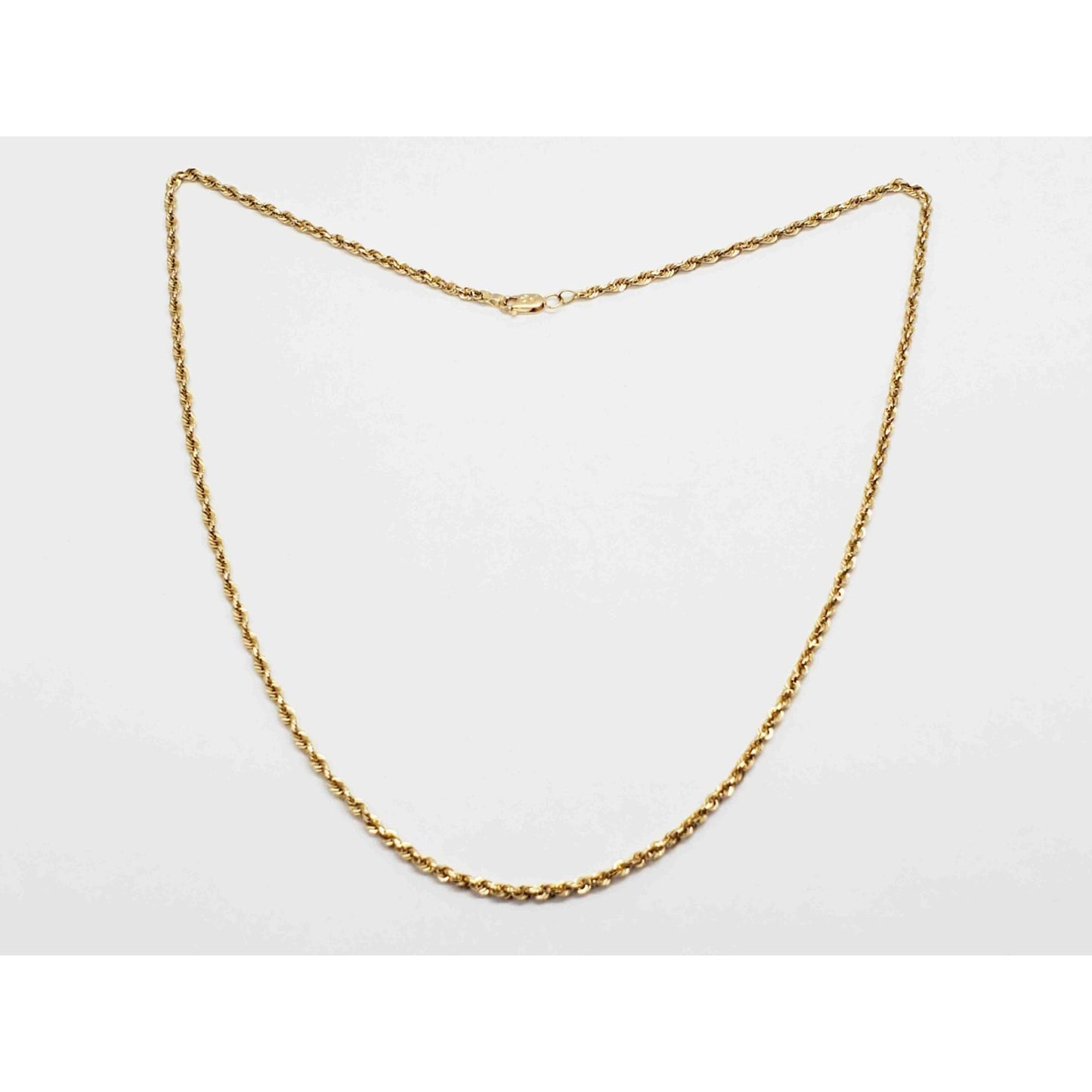 Michael Anthony Designer 2.3mm Wide Hollow Rope Chain Necklace 14k Gold 18" Long