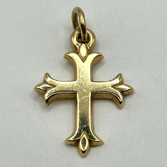 James Avery Fleuree Cross 14K Gold Necklace Pendant - 1.5g
