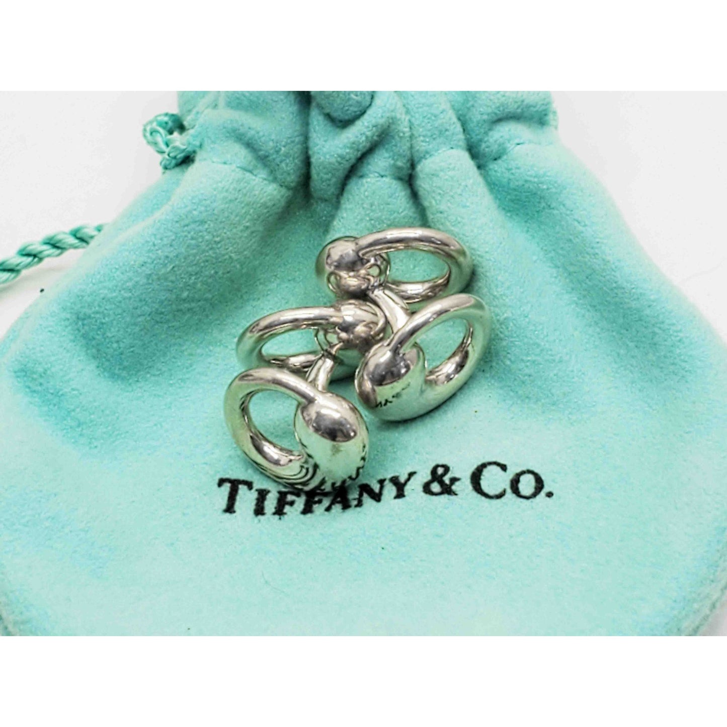 Tiffany & Co Elsa Peretti Circle Cuff Links Sterling Silver