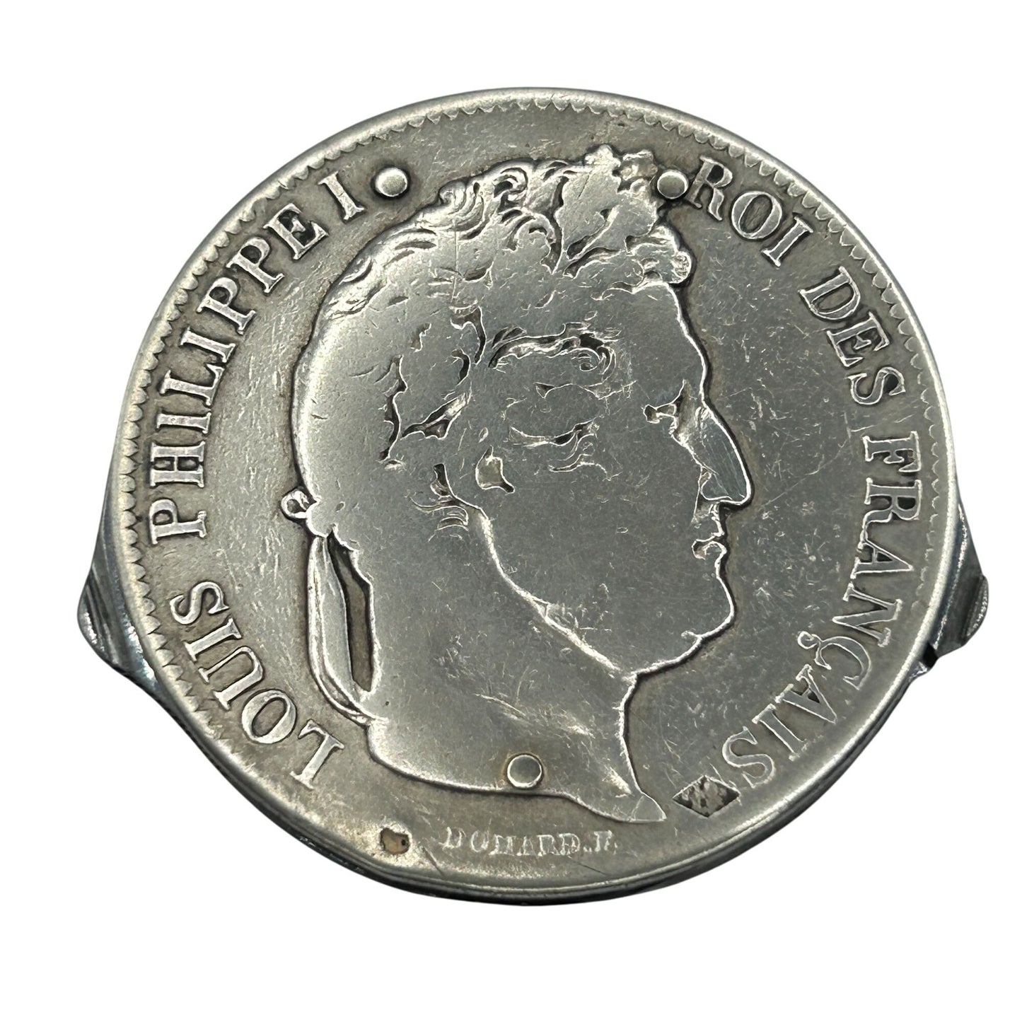 Silver Louis Philippei Des Francis 1840 5 Franc Coin made into a Manicure Set