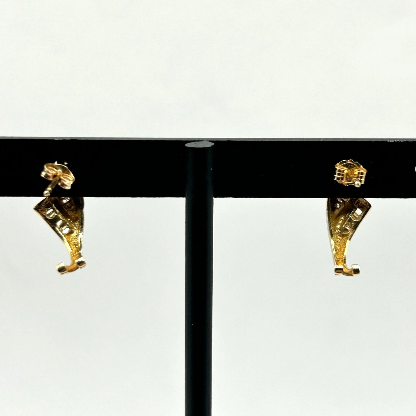 14k Yellow Gold Chocolate & White Diamond Stud Earrings