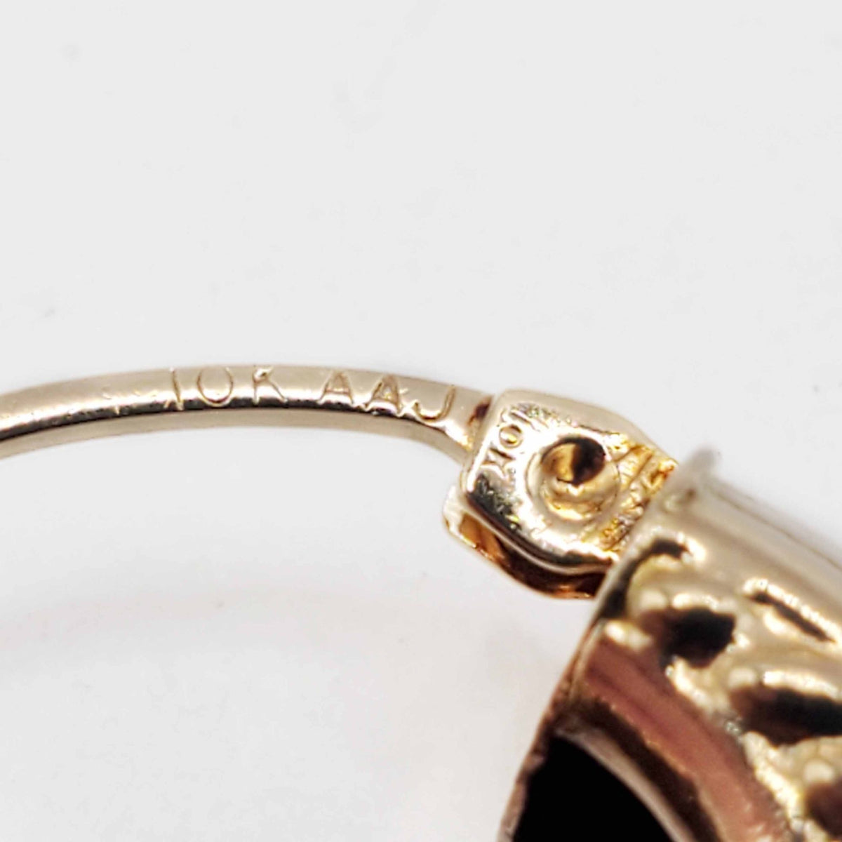 Shrimp Rib Polished Finish Huggie Hoop Earrings 10k Gold