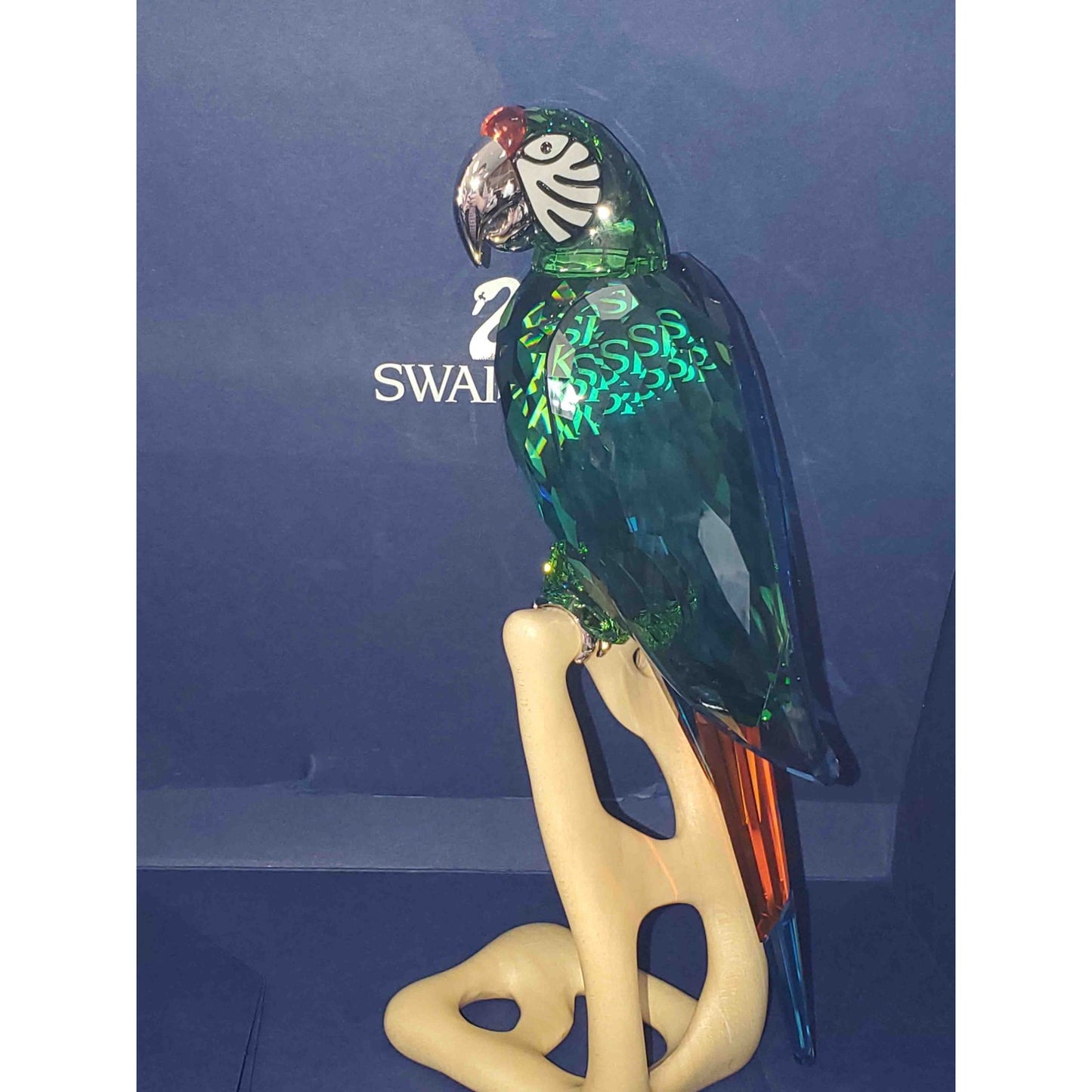 Swarovski Crystal #985824 Chrome Green Macaw Color Figure