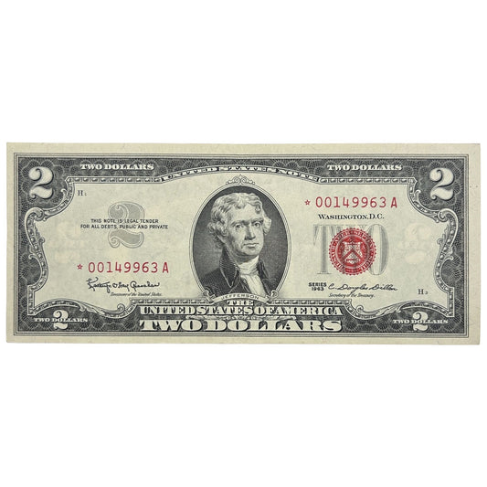 Series 1963 $2 Banknote Star Note -  ☆00149963A