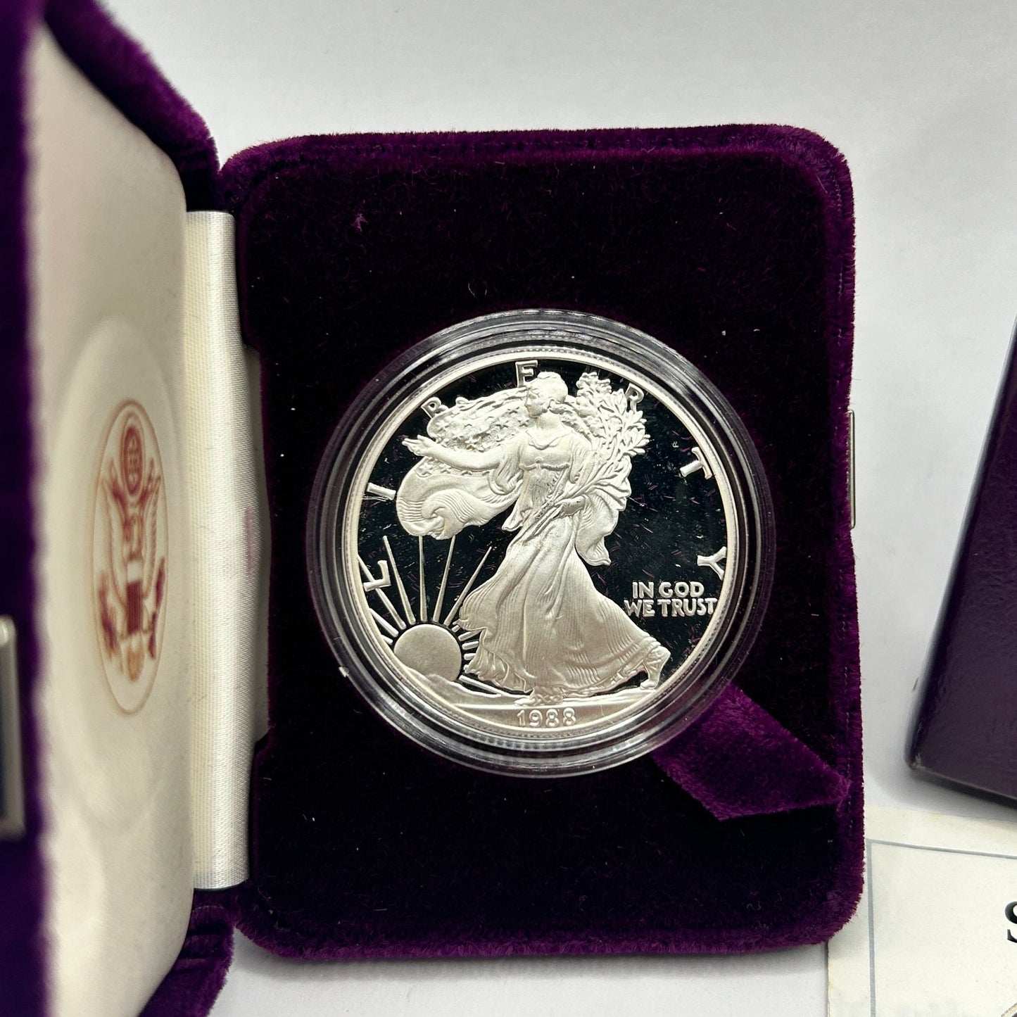 1988-S San Francisco Proof Silver American Eagle Dollar Coin OGP & COA