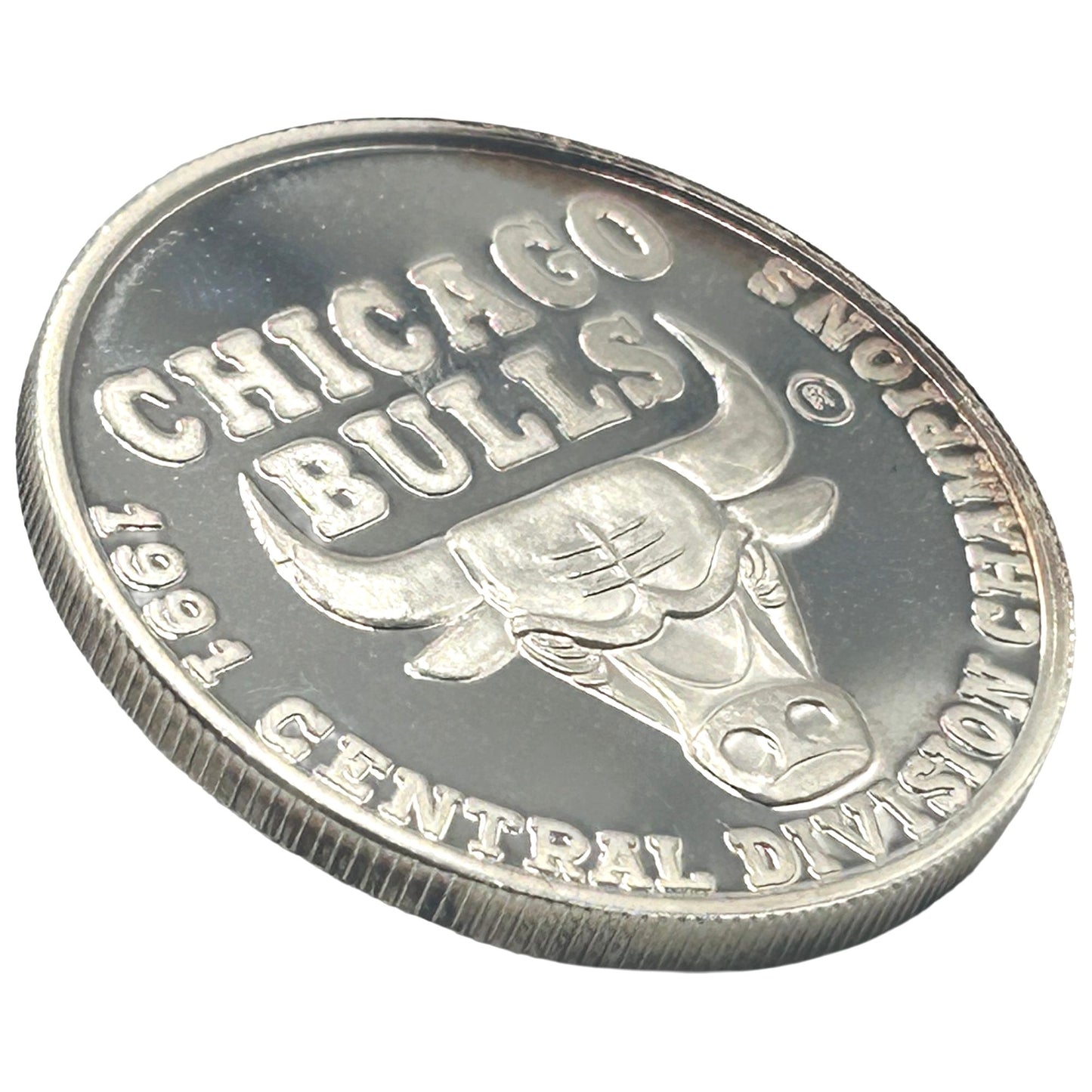 1991 CHICAGO BULLS Central Division Champs 1 Troy Oz .999 Silver Stadium #0792