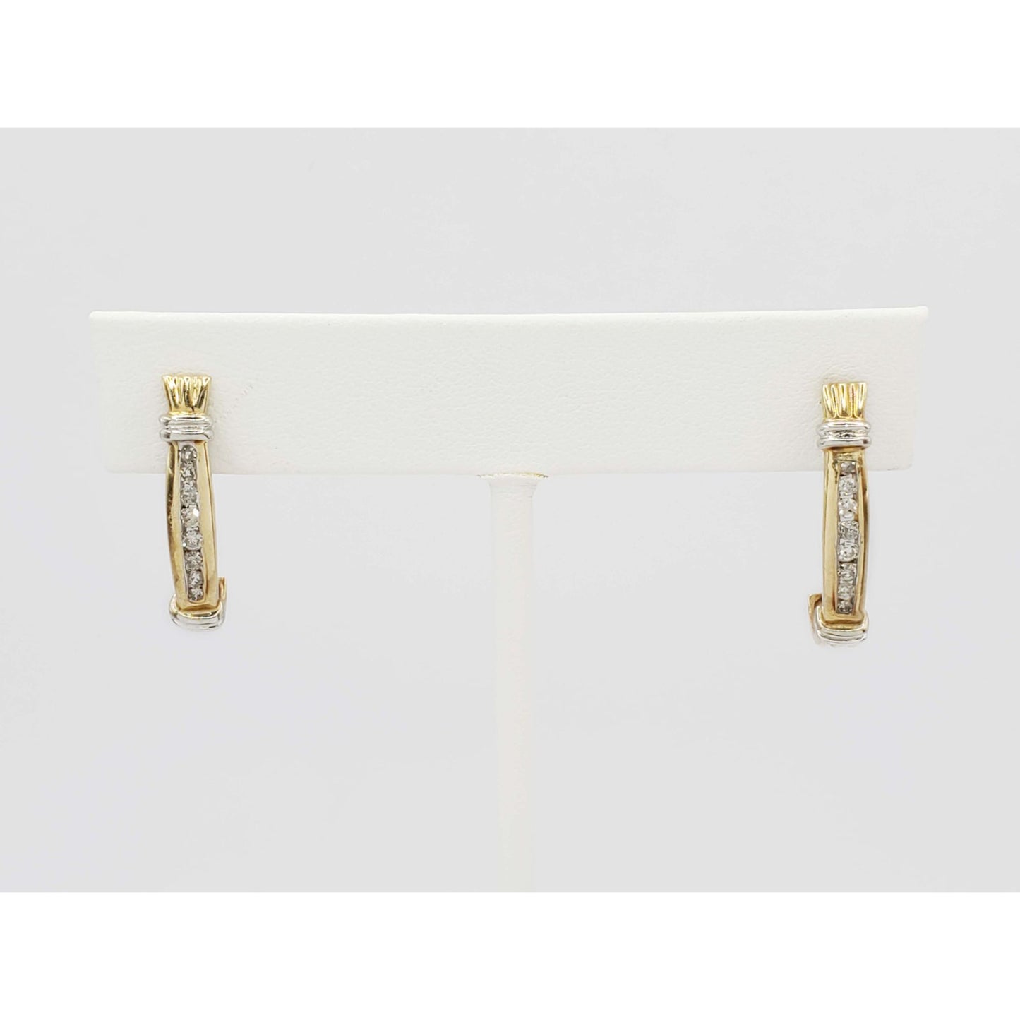 0.23 ctw Diamond J-Style Drop Earrings 10k Gold