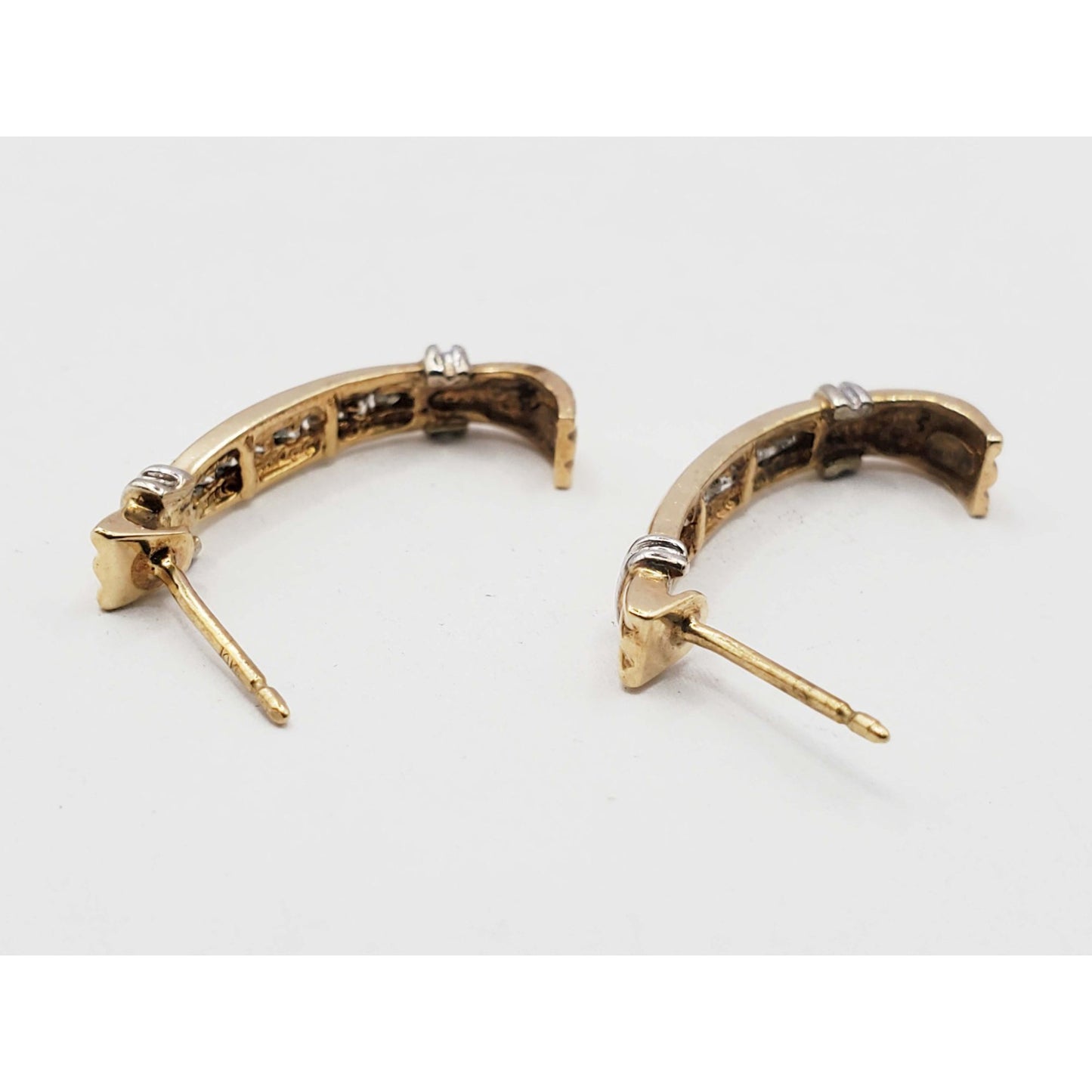 0.23 ctw Diamond J-Style Drop Earrings 10k Gold