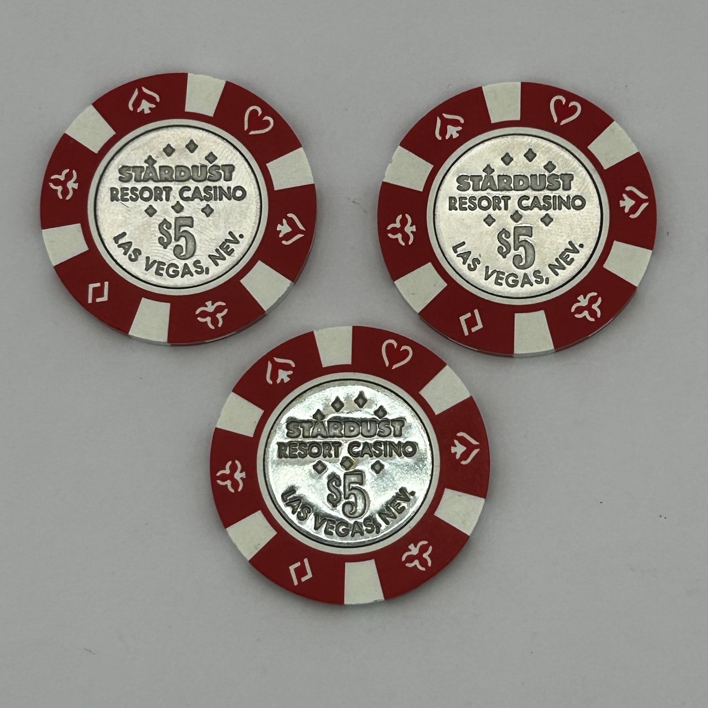 Lot of 3 2002 Stardust Resort Casino Las Vegas Nevada $5 Chips
