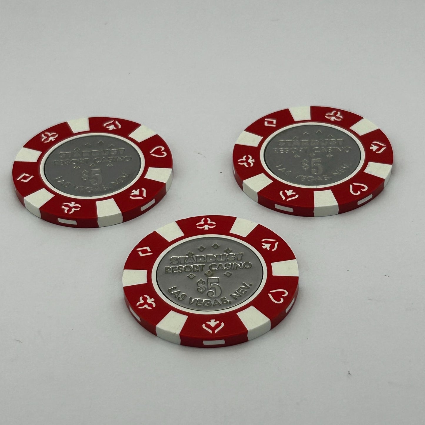 Lot of 3 2002 Stardust Resort Casino Las Vegas Nevada $5 Chips