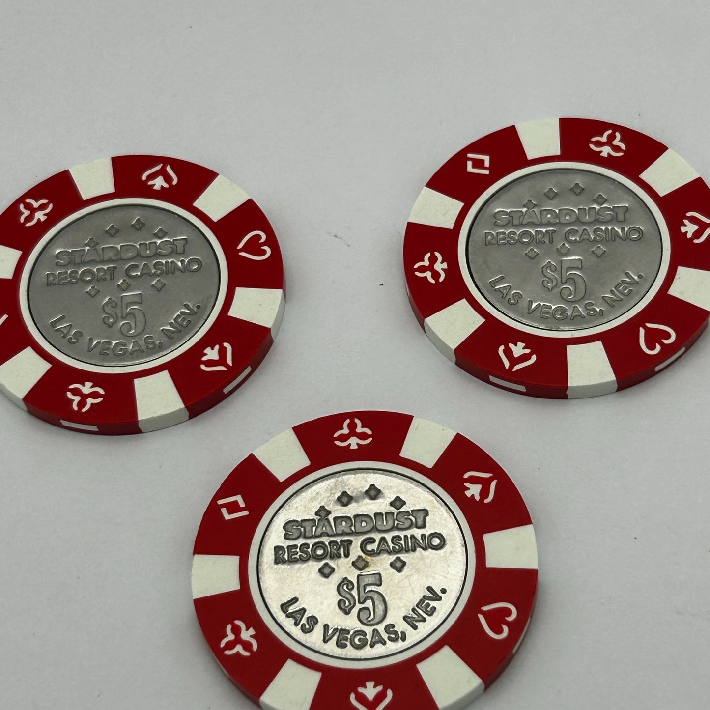 Lot of 3 2002 Stardust Resort Casino Las Vegas Nevada $5 Chips
