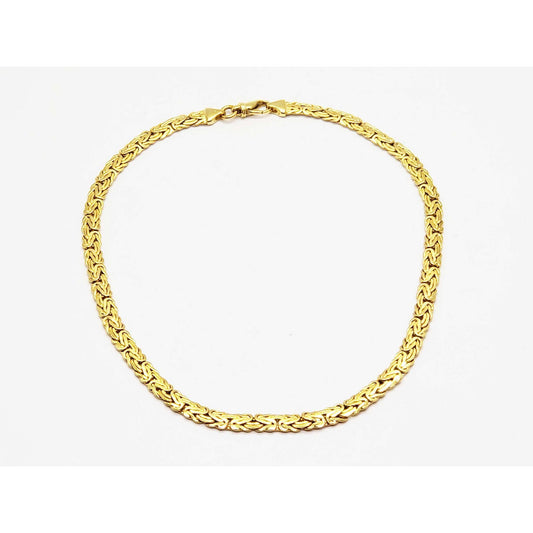 7mm Wide Italian Byzantine Style Chain Necklace 14k Gold 17" Long 20.2 Grams