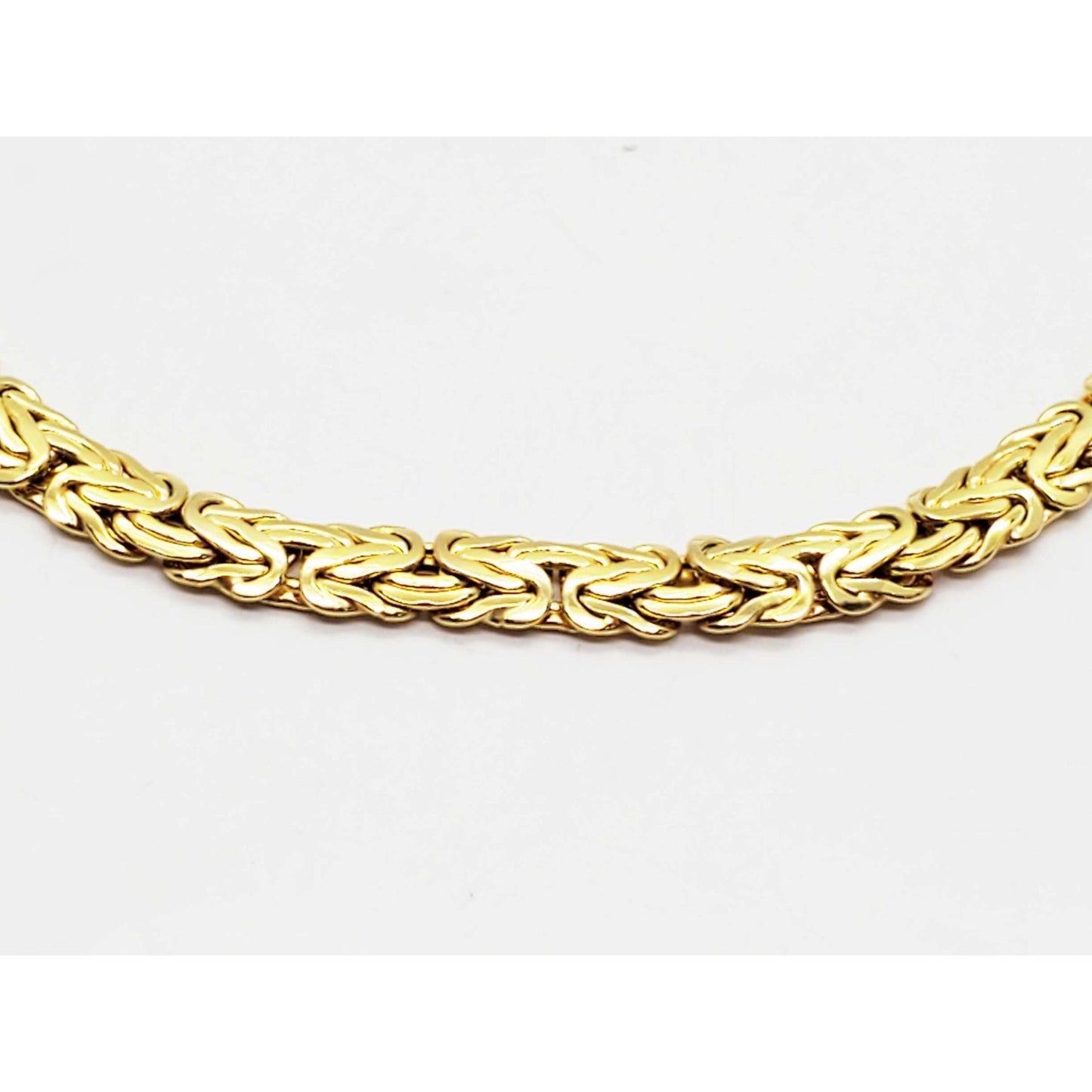 7mm Wide Italian Byzantine Style Chain Necklace 14k Gold 17" Long 20.2 Grams