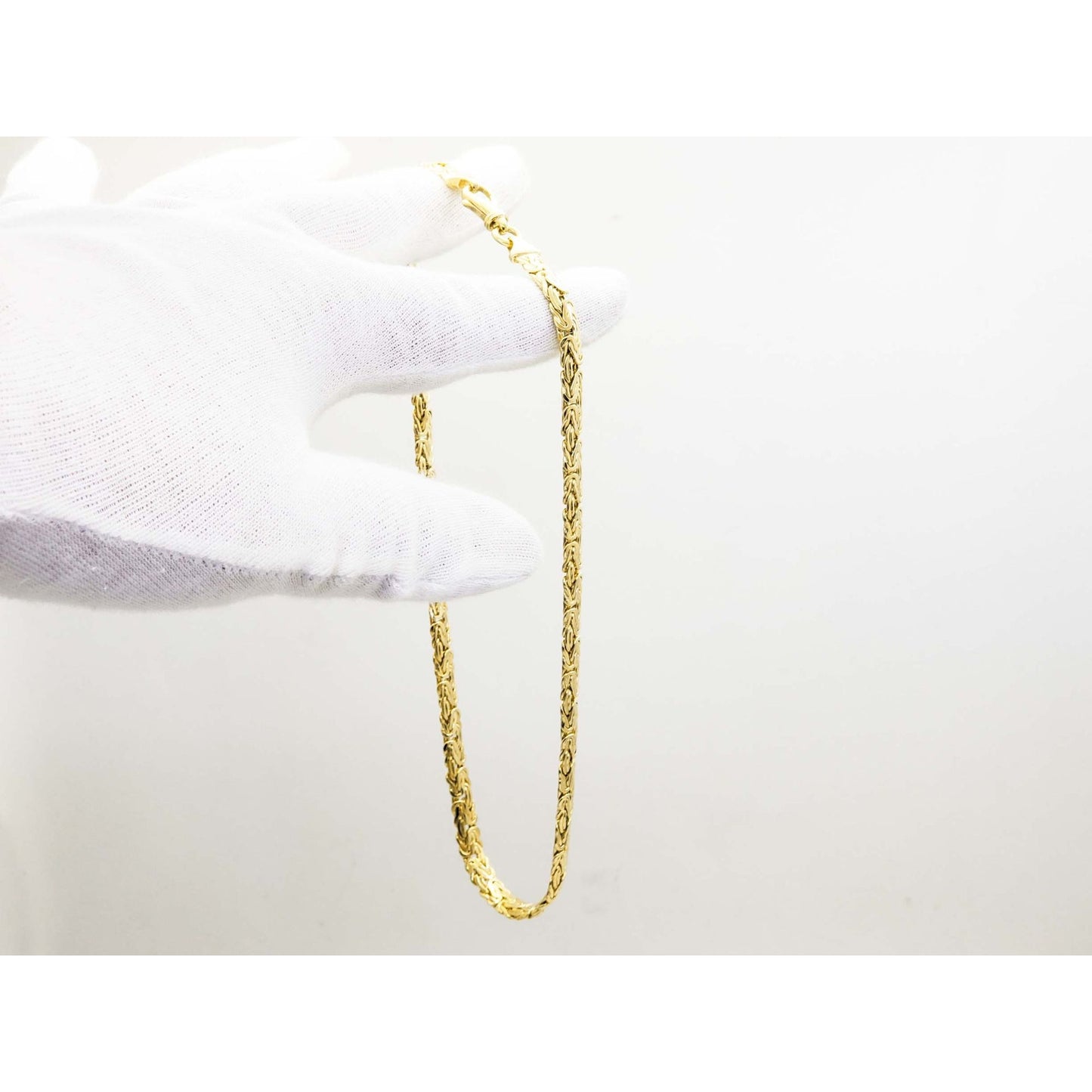 7mm Wide Italian Byzantine Style Chain Necklace 14k Gold 17" Long 20.2 Grams