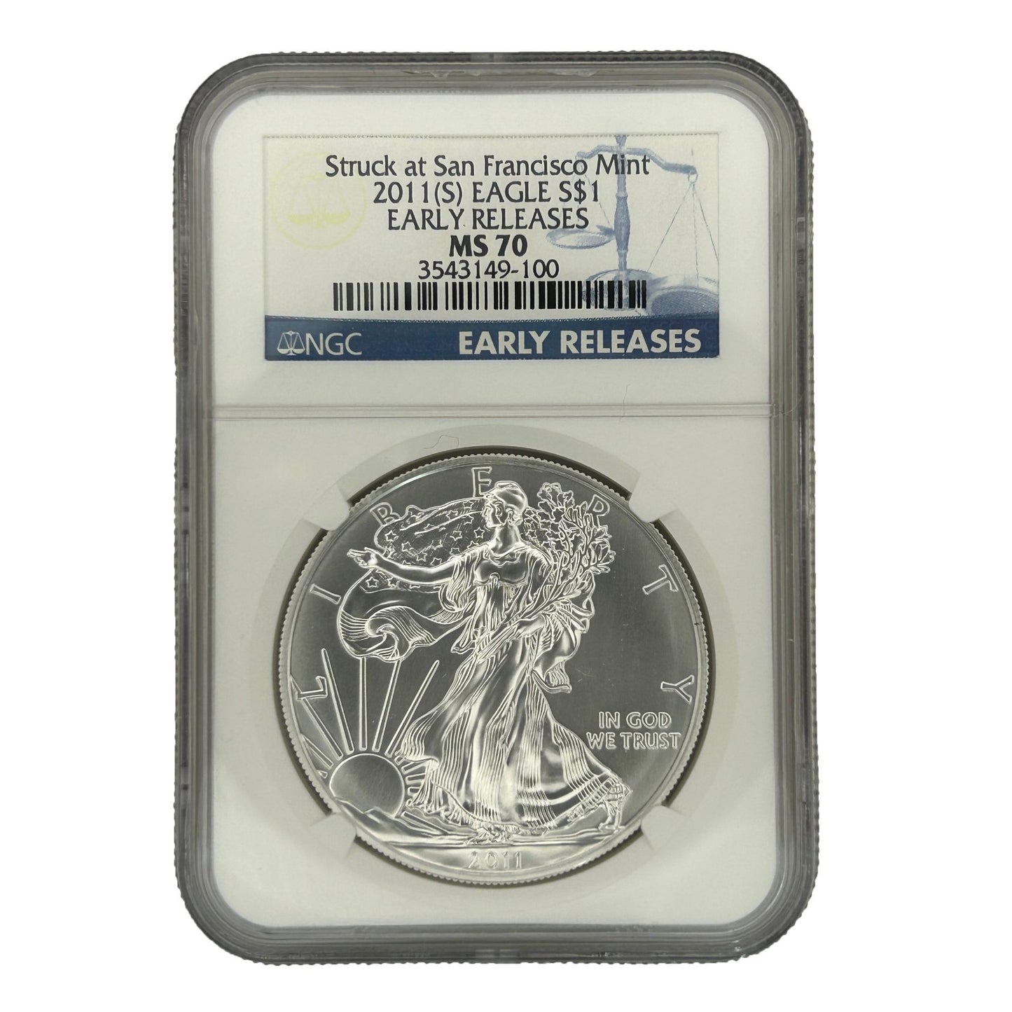 2011 American Silver Eagle $1 Coin NGC MS-70 Early Releases 3543149-100