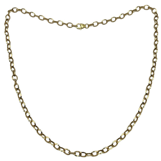 14k Yellow Gold 4mm Rolo Chain Necklace w Lobster Claw Clasp - 16in