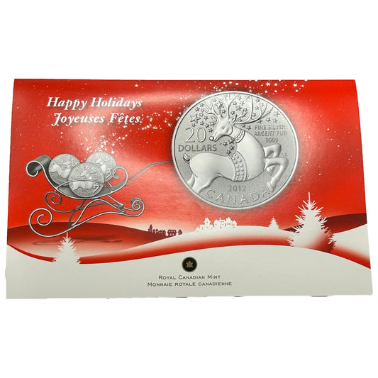 Happy Holidays - 2012 Canada $20 Fine Silver Coin Original Packaging & COA