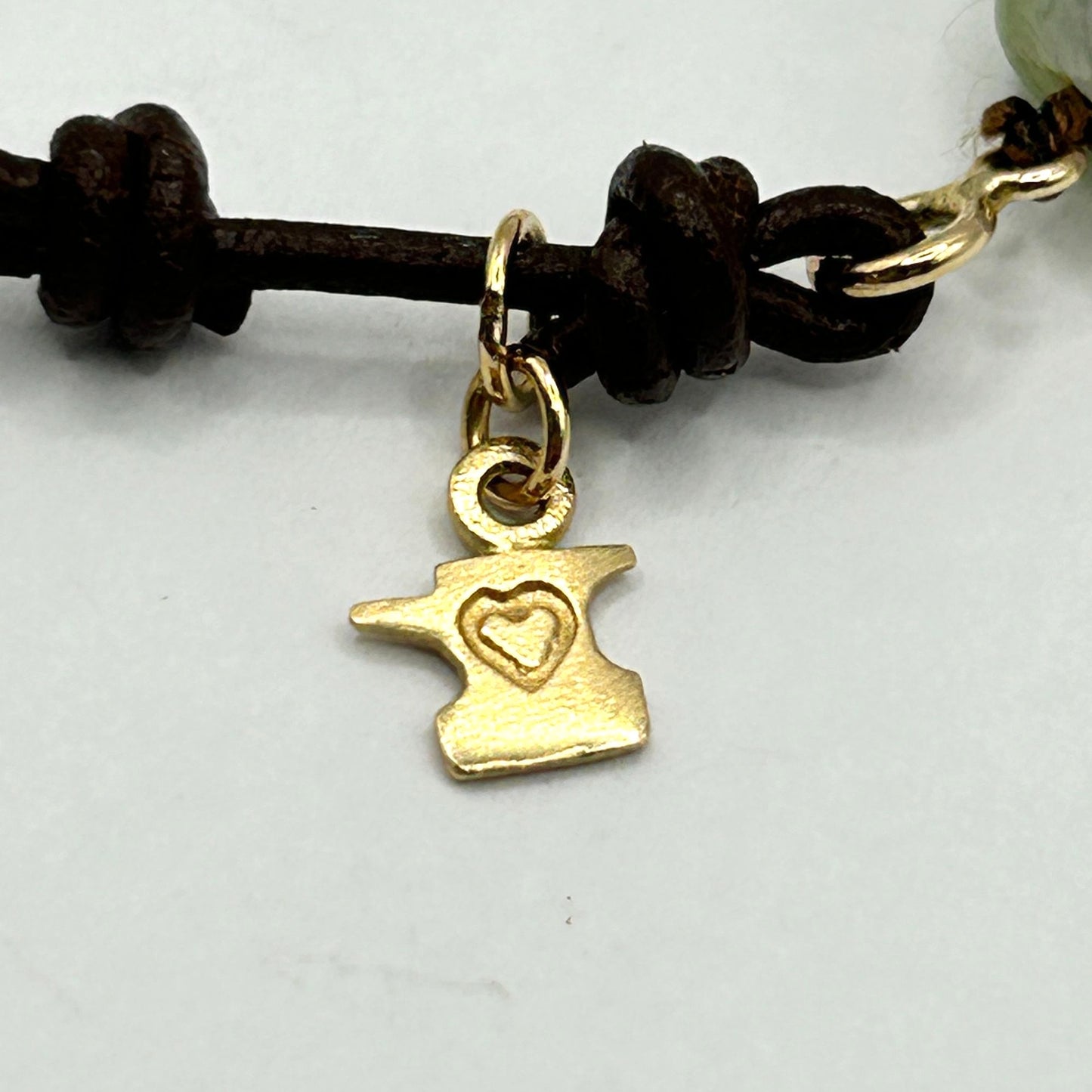 7.5" Chrysoprase Bracelet with a Natural Pearl and 14k Gold Beads