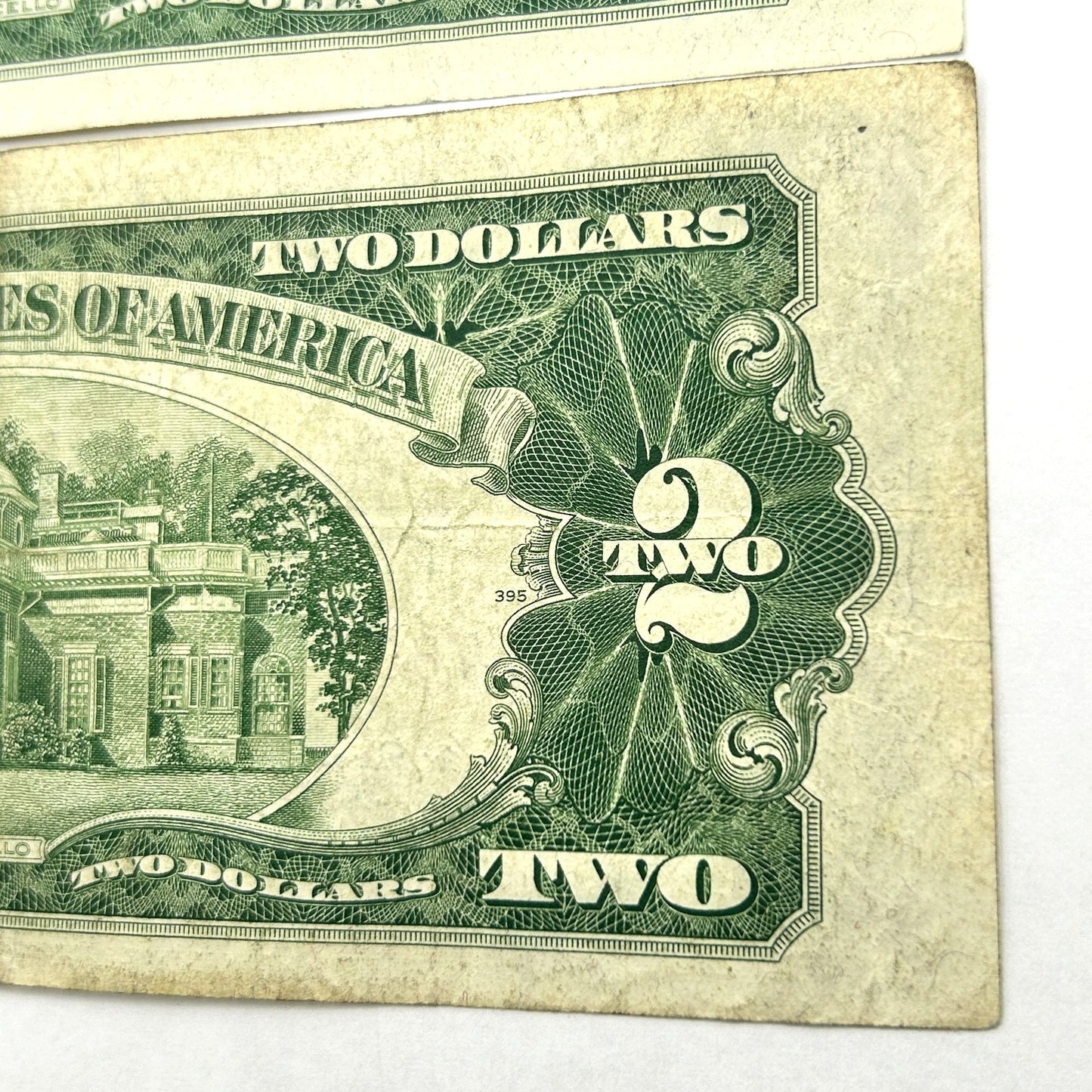 LOT OF 3 Series 1953 $2 Two Dollar Bills Red Seal - 2 Off Center Errors