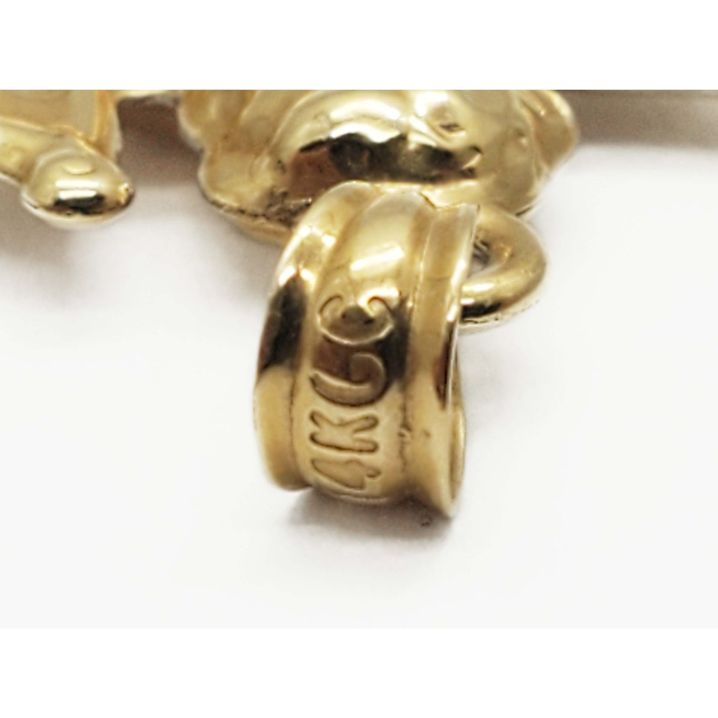 3D Puffy Cupid Bow Arrow Pendant 14k Gold