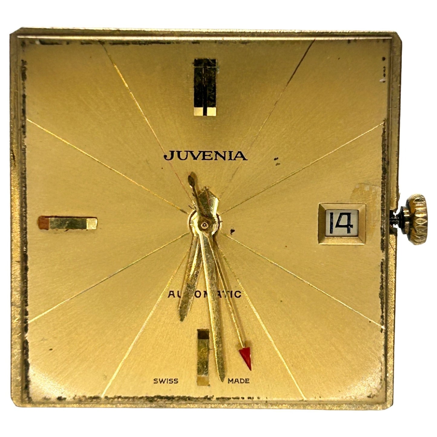 Working Juvenia Caliber 1015 17-Jewel Automatic Wristwatch Movement + Crystal
