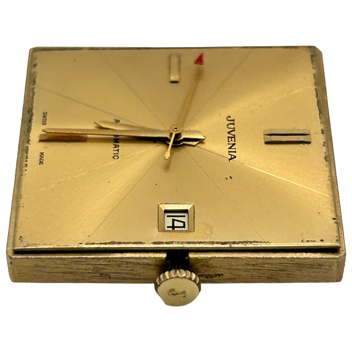 Working Juvenia Caliber 1015 17-Jewel Automatic Wristwatch Movement + Crystal