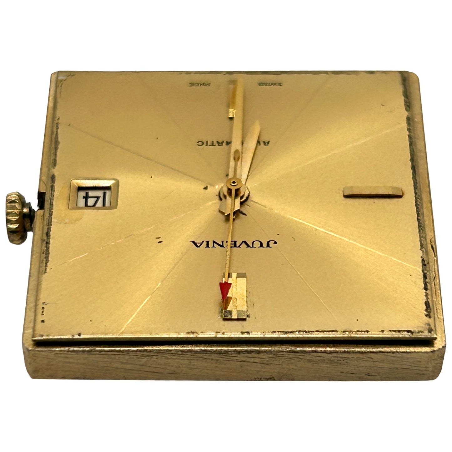 Working Juvenia Caliber 1015 17-Jewel Automatic Wristwatch Movement + Crystal