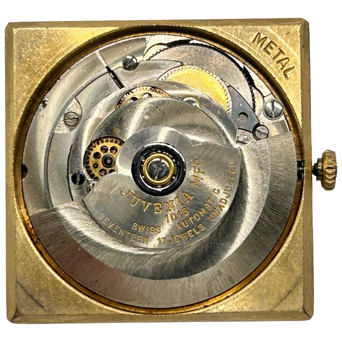 Working Juvenia Caliber 1015 17-Jewel Automatic Wristwatch Movement + Crystal