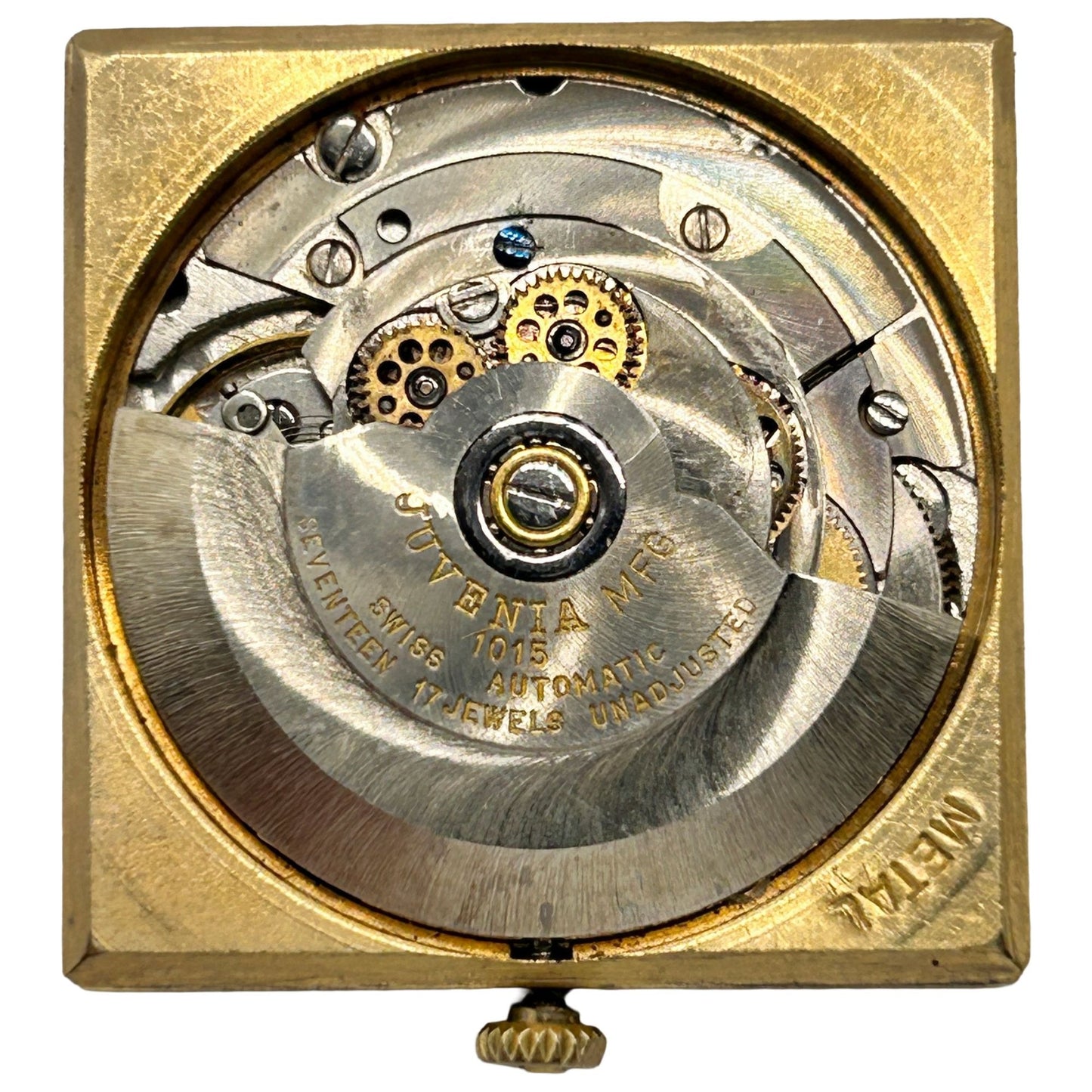 Working Juvenia Caliber 1015 17-Jewel Automatic Wristwatch Movement + Crystal