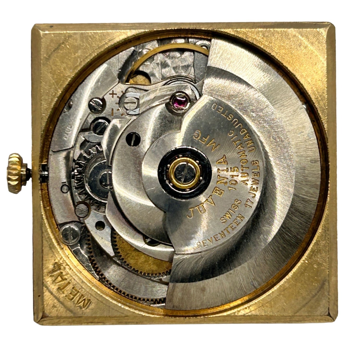 Working Juvenia Caliber 1015 17-Jewel Automatic Wristwatch Movement + Crystal