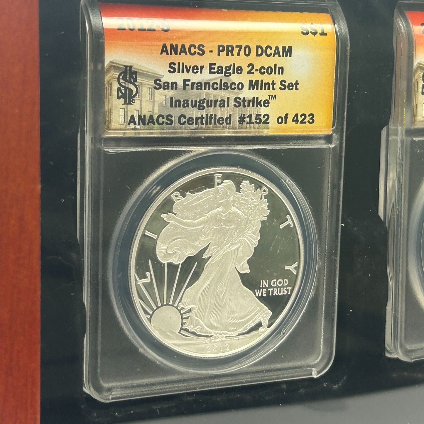 2012-S San Francisco Silver Eagle 2 Coin Set ANACS RP70/PR70 Coins Inaugural