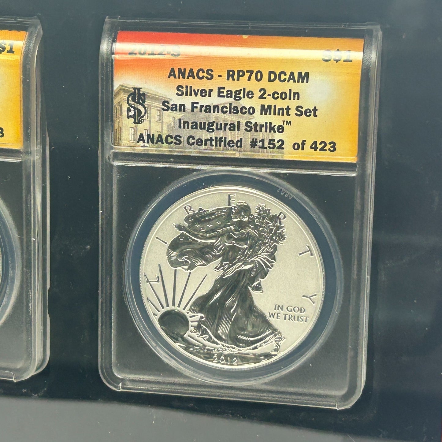 2012-S San Francisco Silver Eagle 2 Coin Set ANACS RP70/PR70 Coins Inaugural