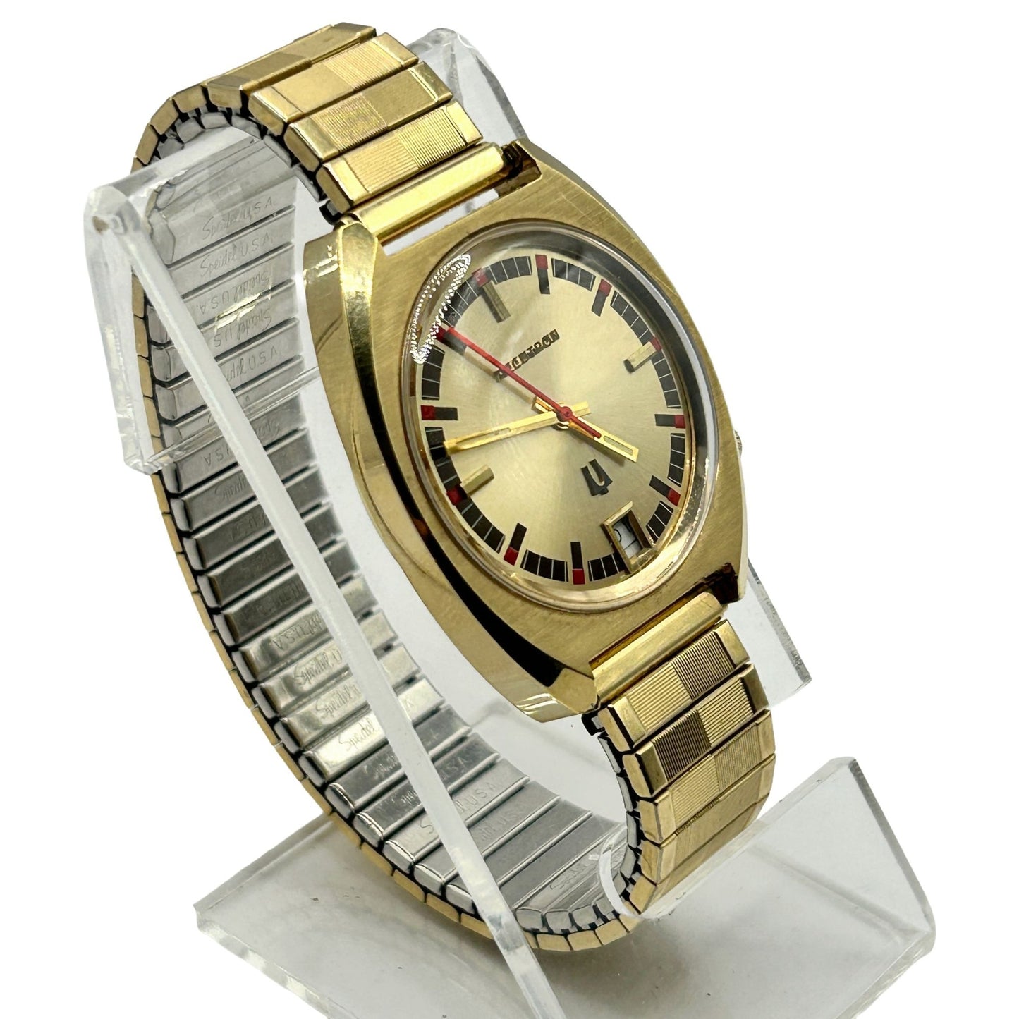 Vintage 1960s Bulova Accutron Men's Calendar Watch 10k RG/18K GF Bezel - J423861