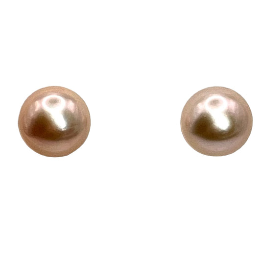 Honora Freshwater Pink Pearl 8mm Stud Earring Sterling Silver 925 Classic