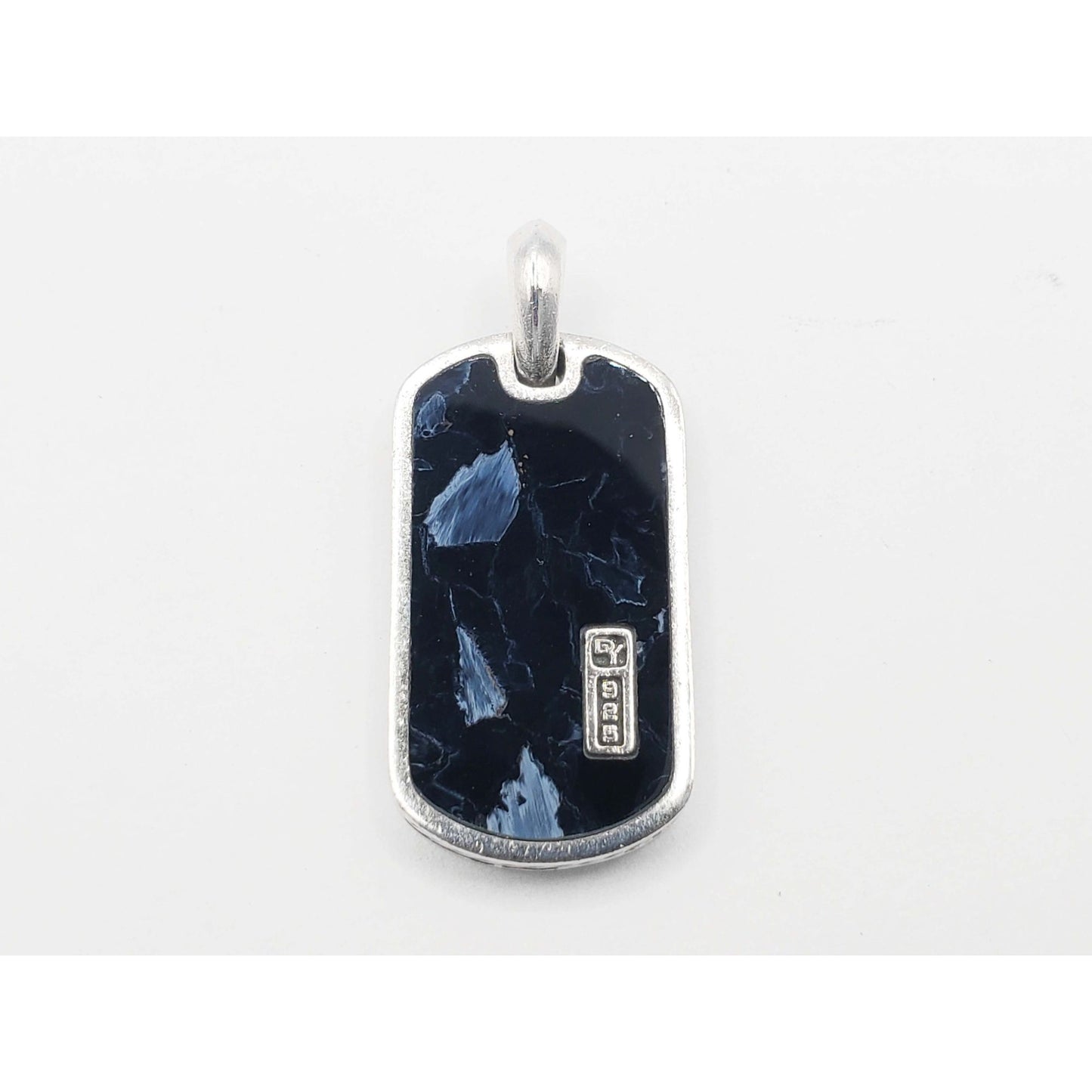 David Yurman Chevron Tag Sterling Silver with Pietersite