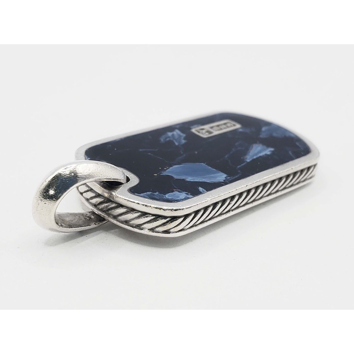 David Yurman Chevron Tag Sterling Silver with Pietersite