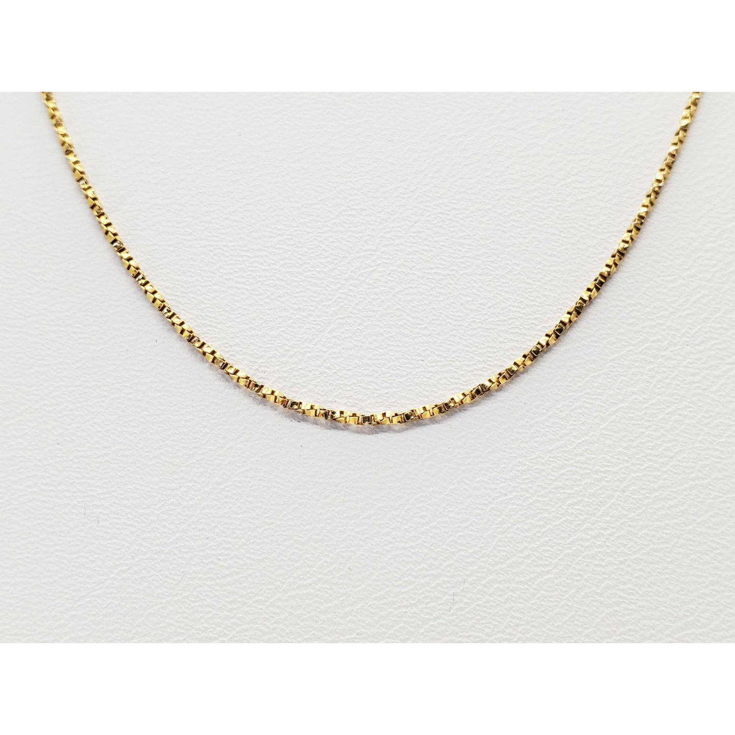 Thin Italian Twist Box Chain Necklace 14k Gold 25" Long