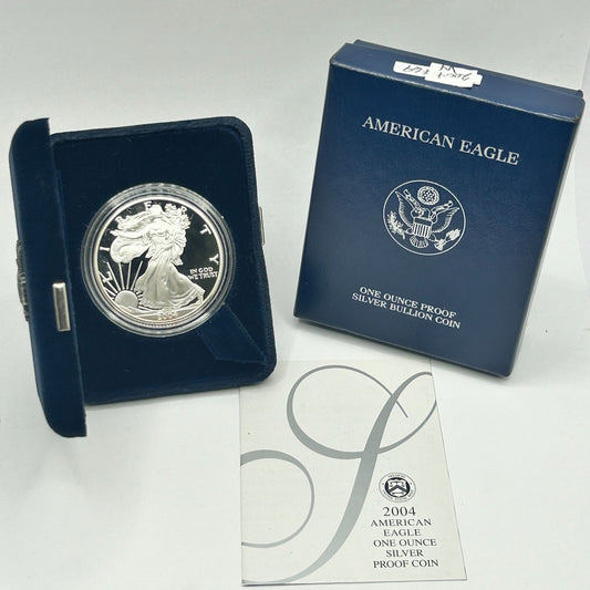 2004-W Westpoint Proof Silver American Eagle Dollar Coin OGP & COA