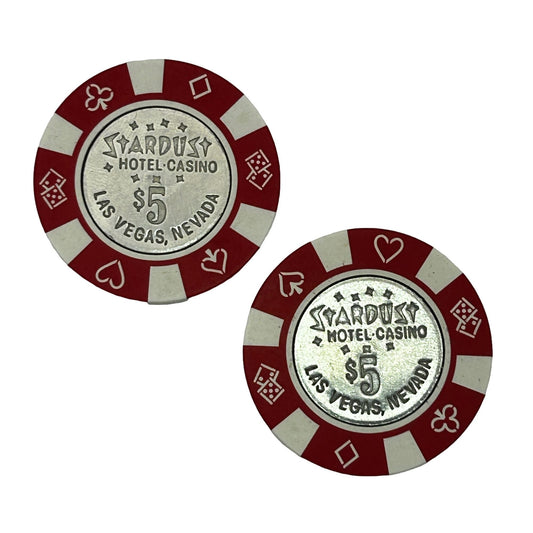 Lot of 2 1985 Stardust Hotel Casino Las Vegas Nevada $5 Chip