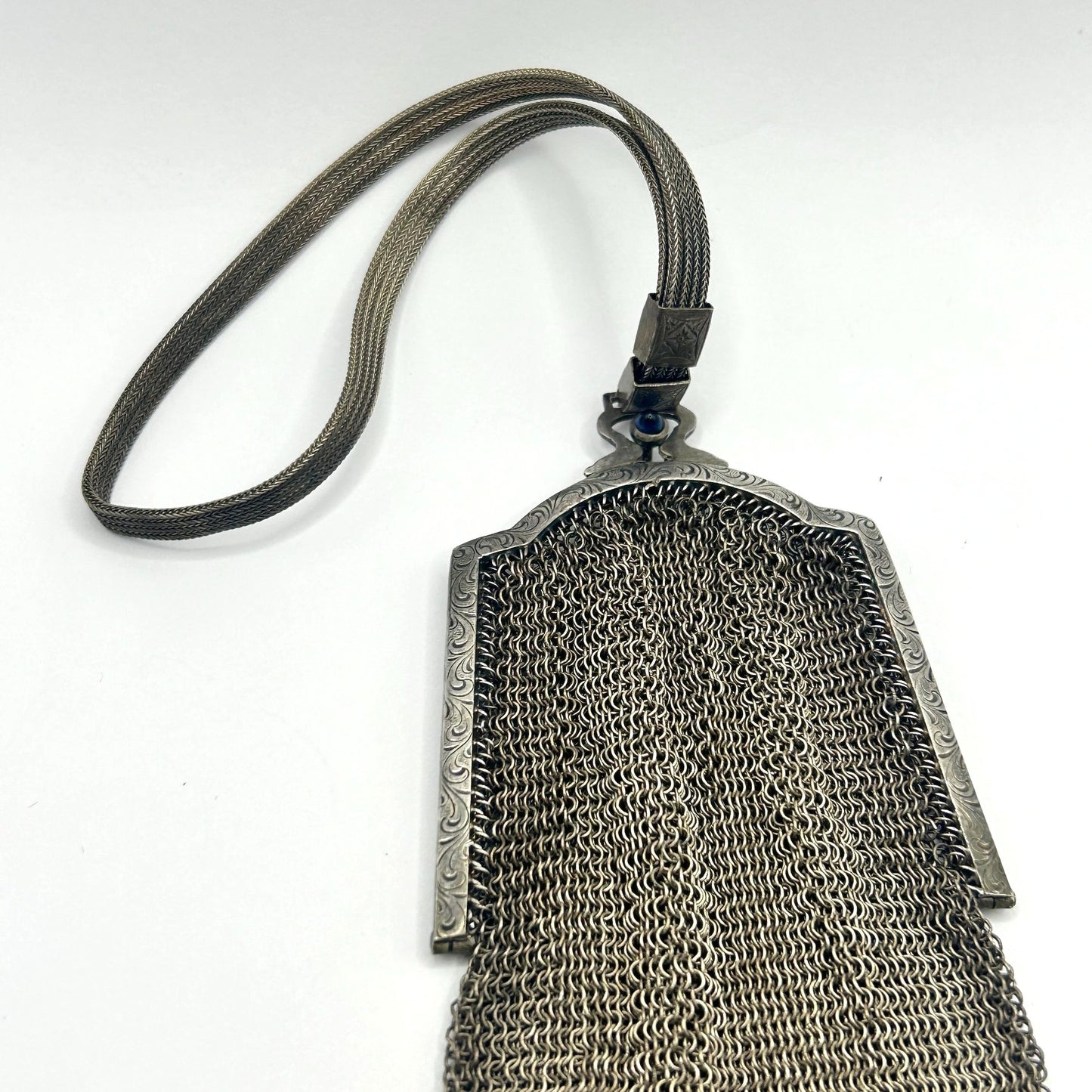 Antique 1920s GSJ Germany Soldered Chain Mesh Bag/Purse - Adjustable Strap