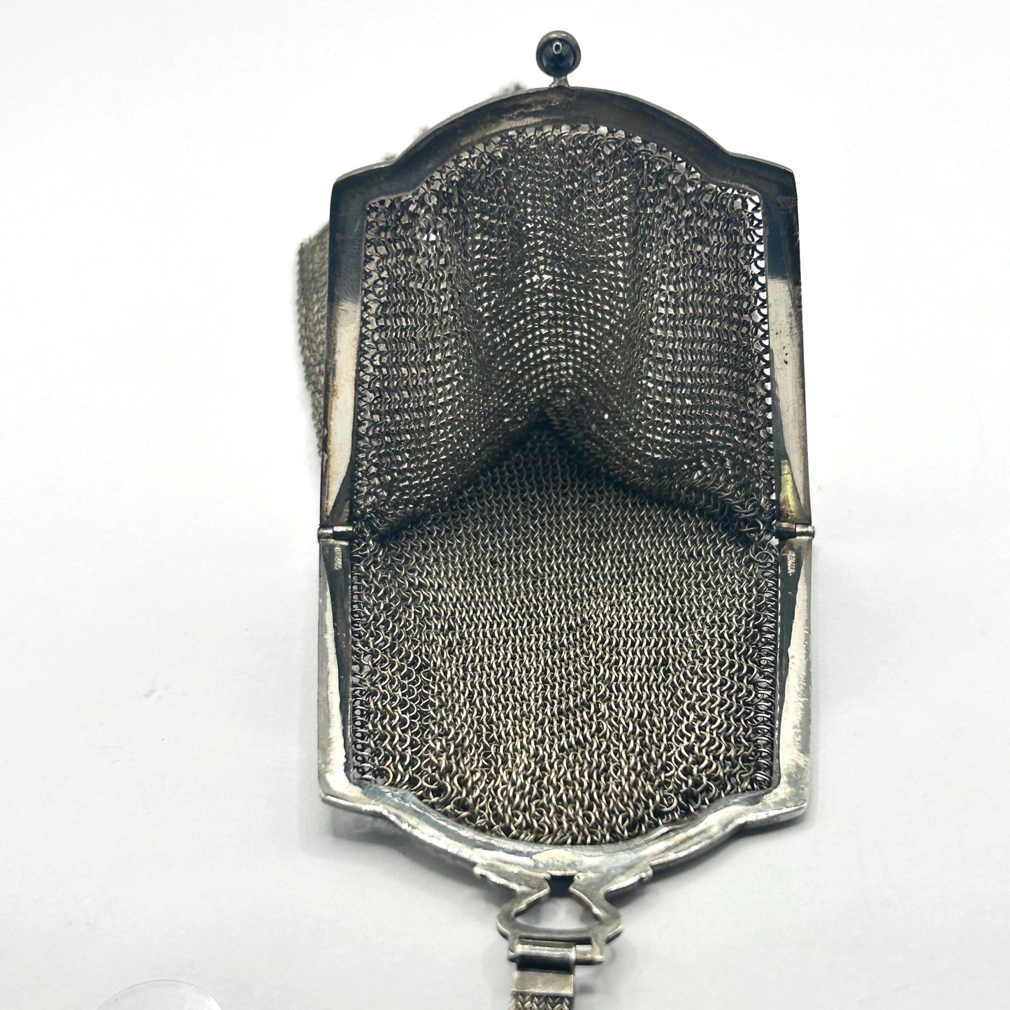 Antique 1920s GSJ Germany Soldered Chain Mesh Bag/Purse - Adjustable Strap