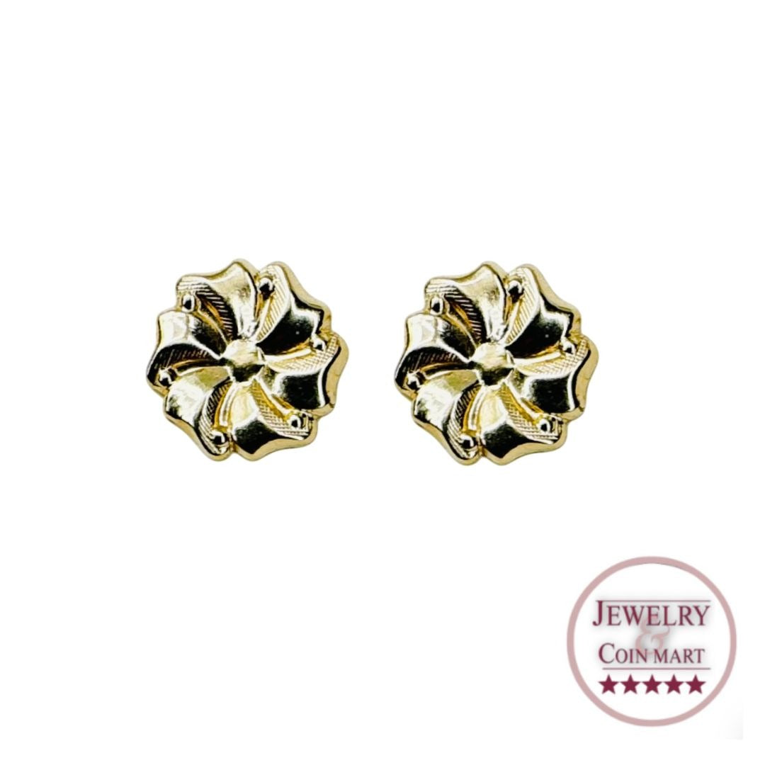 14k Gold Flower Stud Earrings