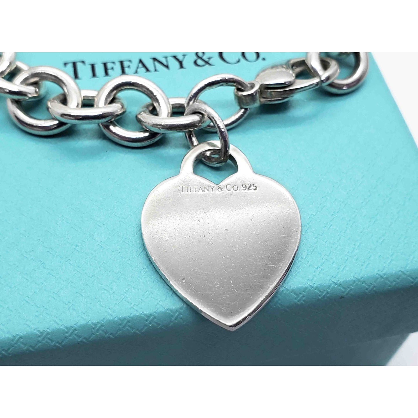 Vintage Tiffany & Co Heart Tag Bracelet Sterling Silver