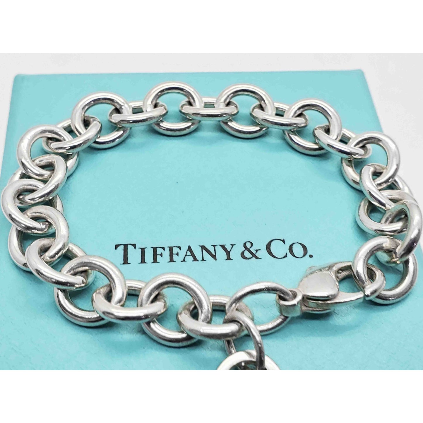 Vintage Tiffany & Co Heart Tag Bracelet Sterling Silver
