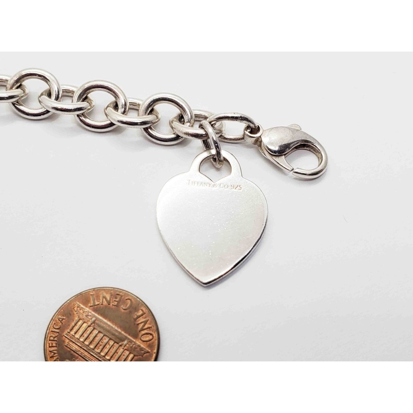 Vintage Tiffany & Co Heart Tag Bracelet Sterling Silver